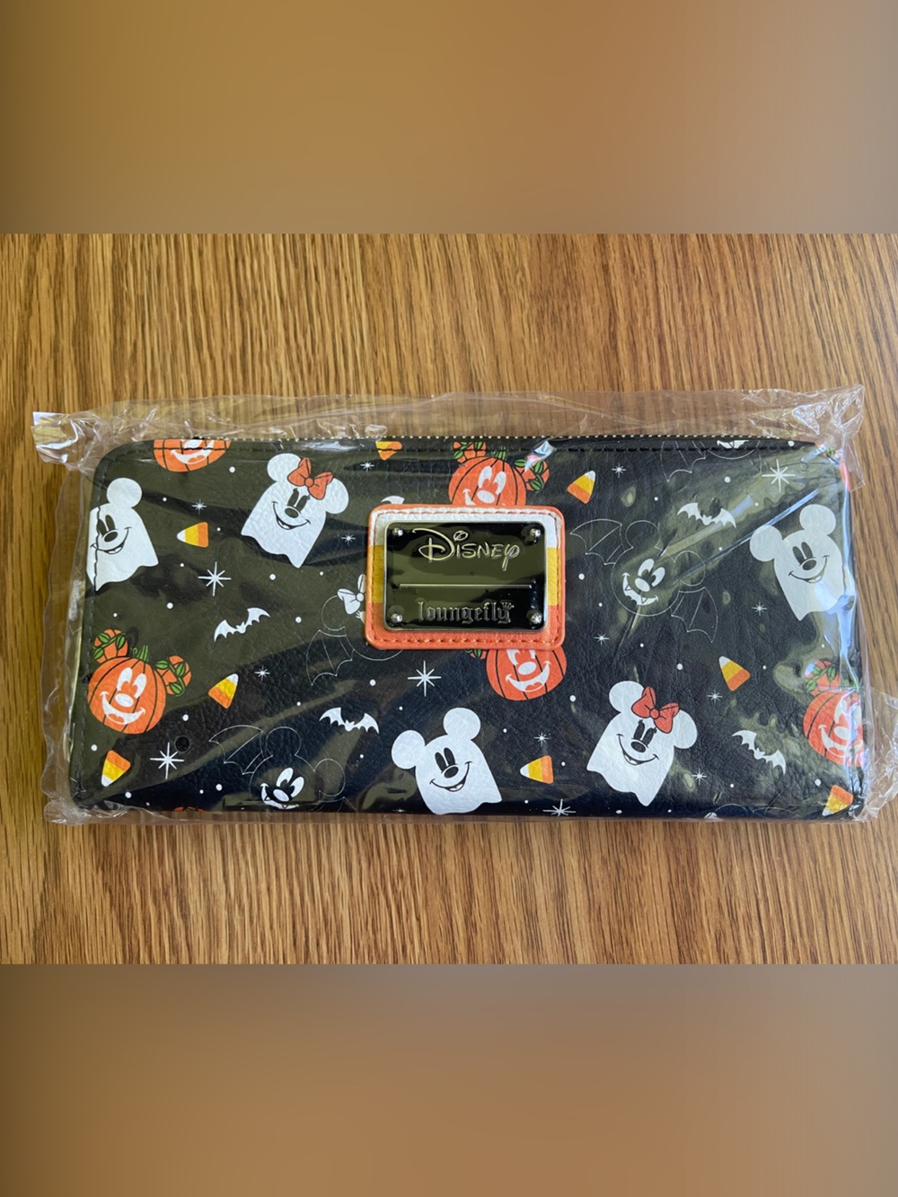Disney Loungefly Black Halloween Spooky Mice Candy Corn Zip-Around Wallet